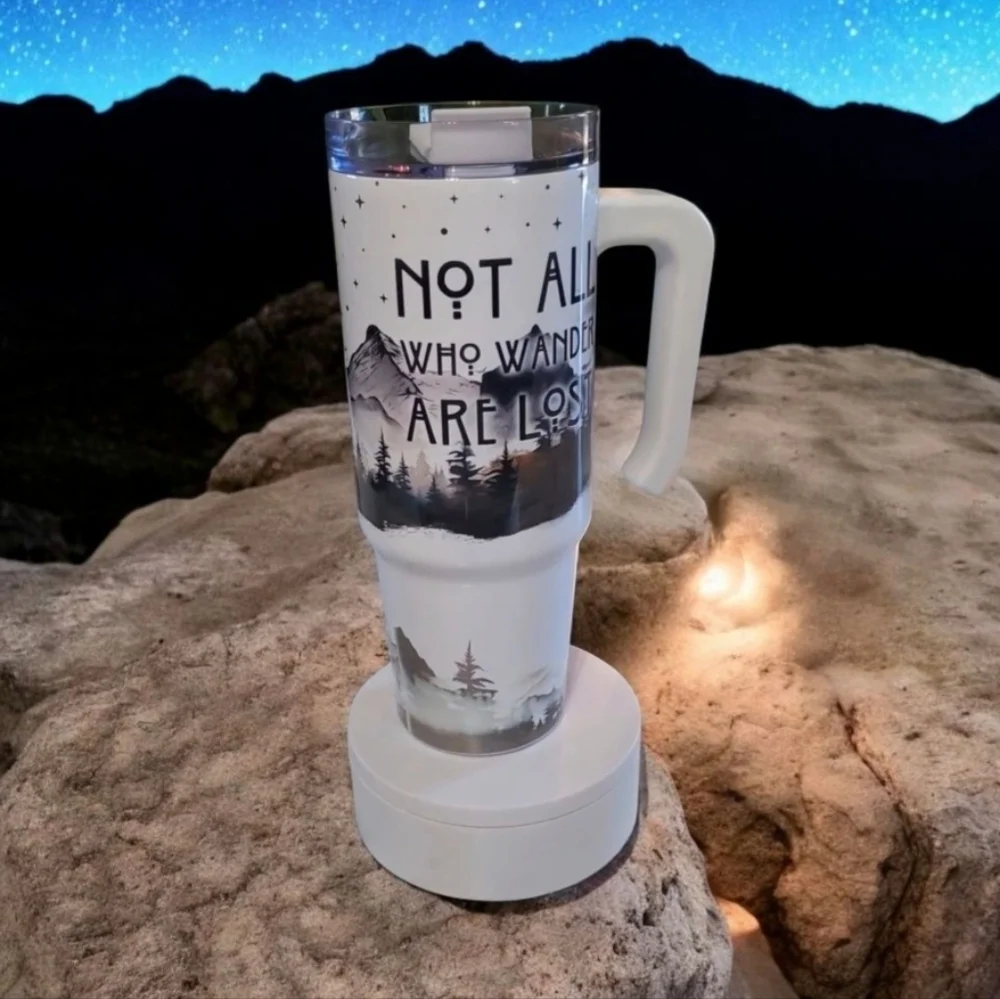 Not All Who Wander Are Lost 40oz Traveler Tumbler 💜sale